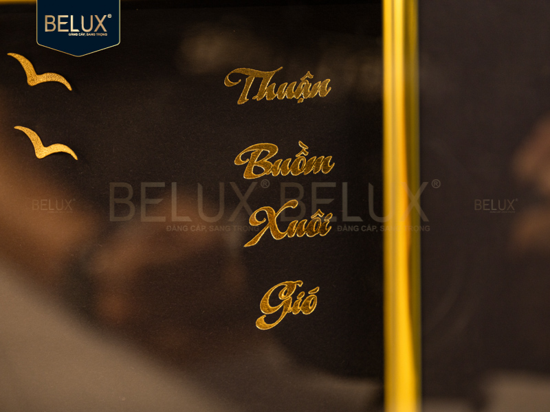 Tranh Thuyền Dát Vàng 24k 58x36cm